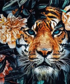 Tiger In Flowers paint by number