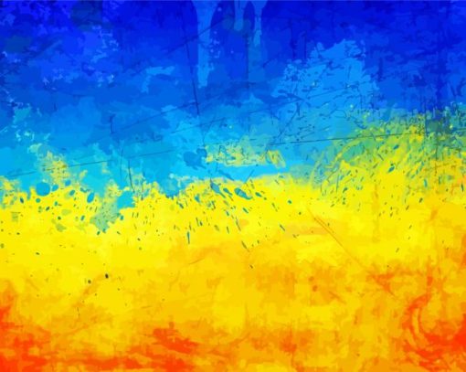 Ukraine Flag Splash paint by number