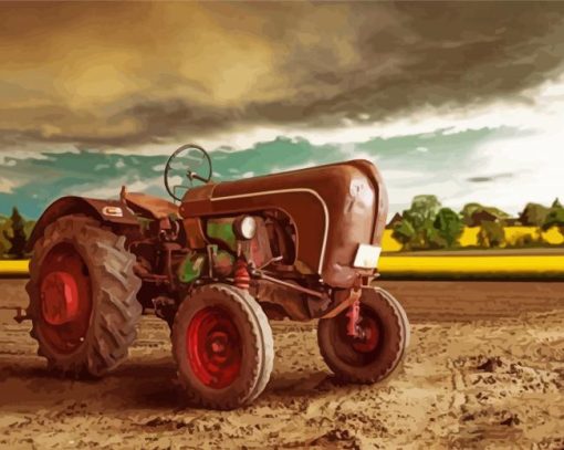 Vintage Tractor paint by number