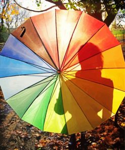 Walk In The Park Colorful Umbrella paint by number