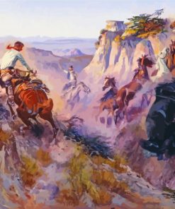 Wild Horse Hunters By Charles Russell paint by number