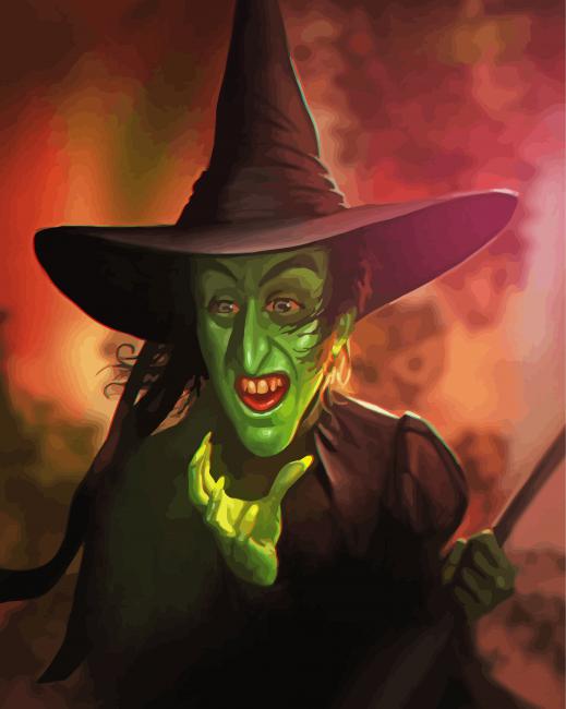 Wizard Of Oz Witch Art paint by number