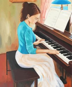 Woman Playing Piano paint by number