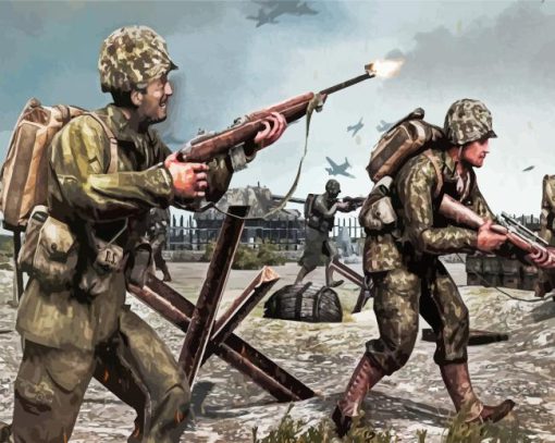 World War 2 Soldiers paint by number