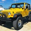 Aesthetic Yellow Jeep Wrangler paint by number