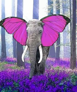 Elephant Butterfly paint by number