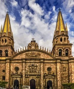 Guadalajara Cathedral paint by number