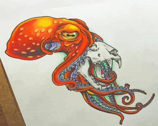 Octopus Skull paint by number