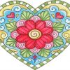 Aesthetic Floral Mandala Heart paint by number