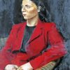 Woman In A Red Coat paint by number