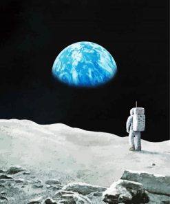 Astronaut And Earth Rise Art paint by number
