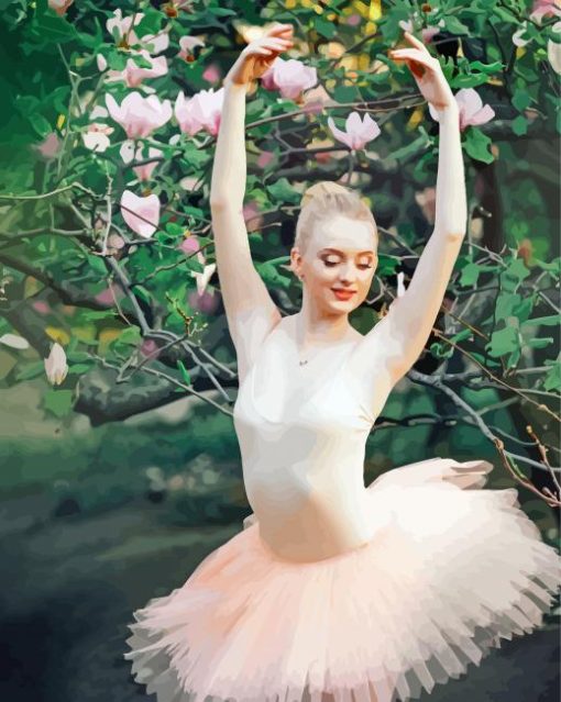 Ballerina In Pink paint by number
