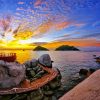 Beautiful Sunset Koh Phi Phi paint by number
