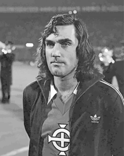 Black And White Footballer George Best paint by number