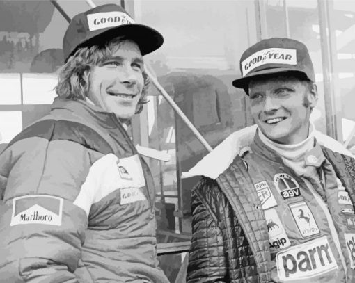Black And White James Hunt paint by number