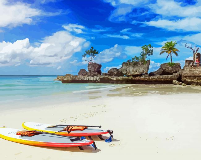 Boracay Beach In Malay Philippines paint by number