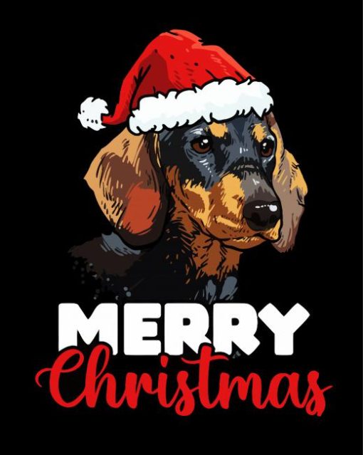 Christmas Daschund paint by number