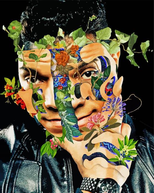 Collage Floral Man paint by number