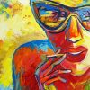 Colorful Smoking Woman paint by number