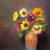 Colorful Sunflowers In A Vase paint by number