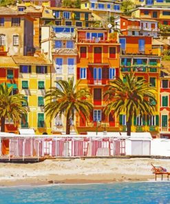 Colorful Buildings Santa Margherita paint by number