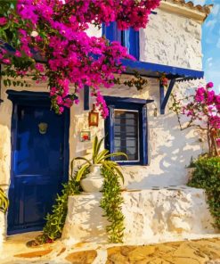Floral Greek Door paint by number