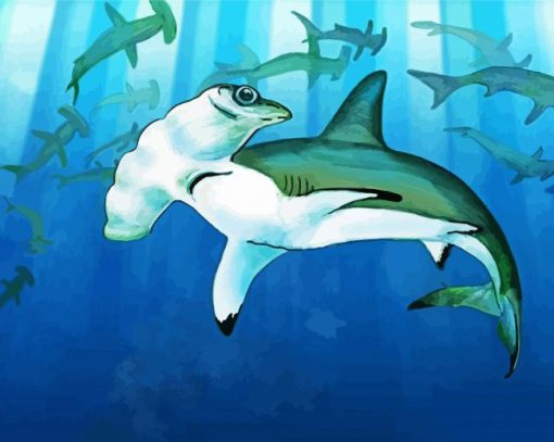Hammerhead Shark Ocean Animals paint by number