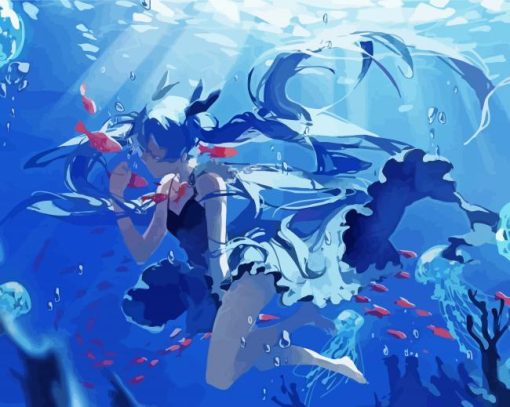 Miku Deep Sea Girl paint by number
