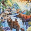 Moose Bear Deer And Animals paint by number