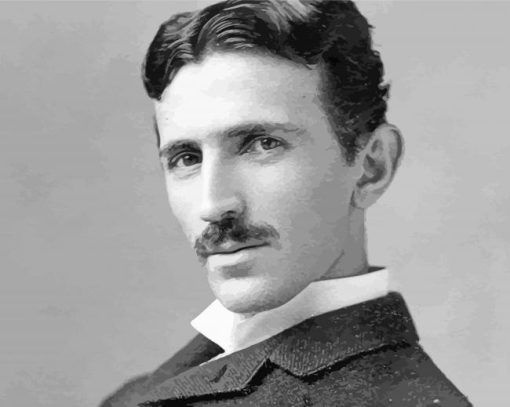 Nikola Tesla Black And White paint by number