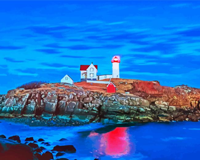 Nubble Lighthouse York paint by number
