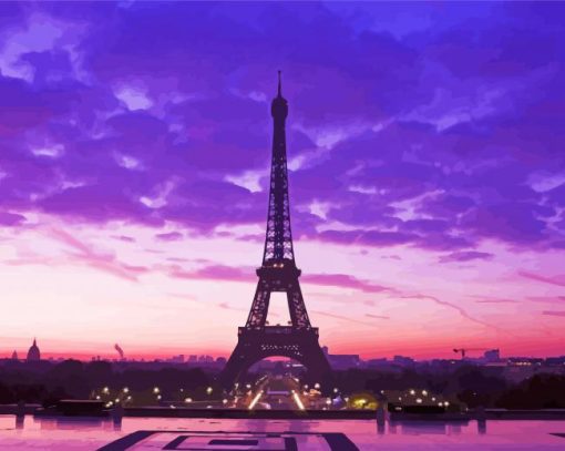 Paris Purple Sky paint by number