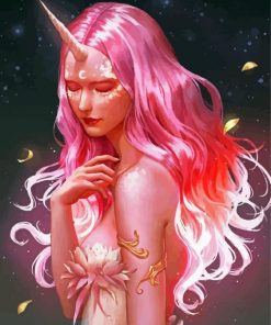 Pink Unicorn Girl paint by number