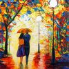 Romantic Couple Rain paint by number