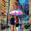 Umbrella Couple Rain Art paint by number