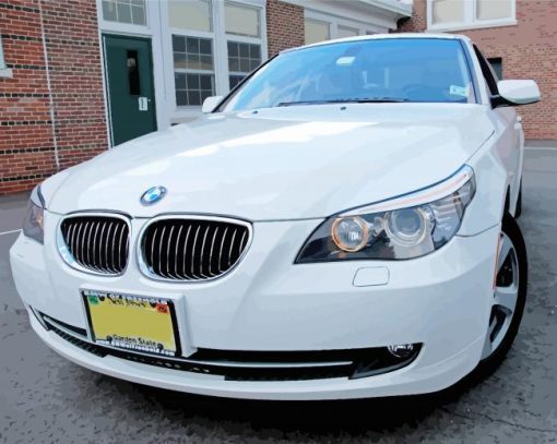 White BMW 535i Car paint by number
