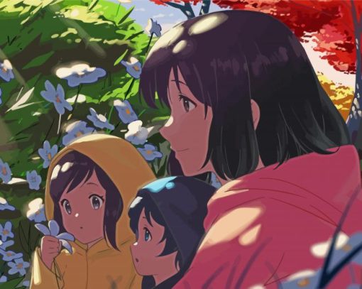 Wolf Children Characters paint by number