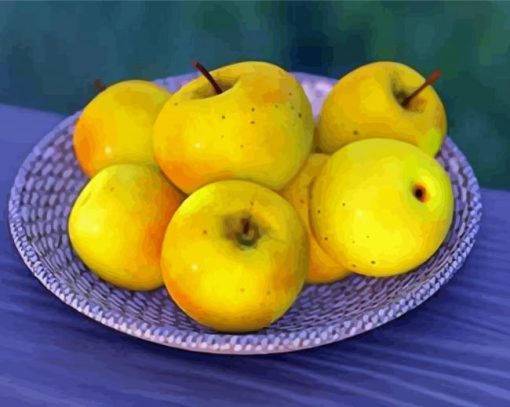 Yellow Apple Fruits paint by number