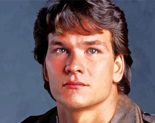 Young Patrick Swayze paint by number