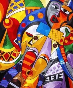 Abstract African Faces Art paint by number
