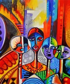 African Abstract Folk Art paint by number