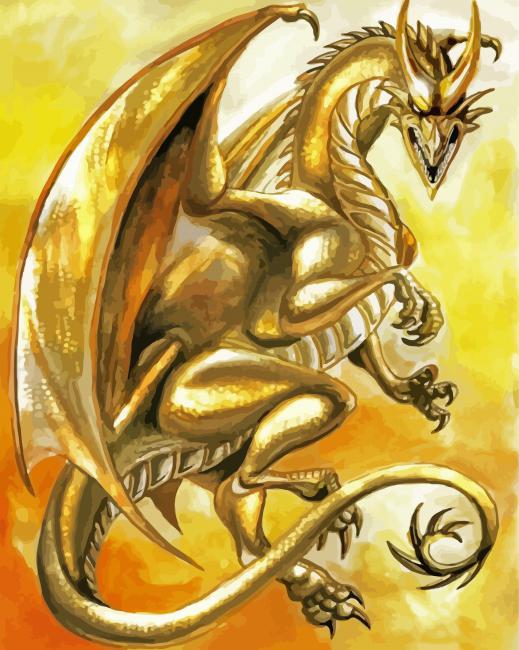 Golden Dragon paint by number