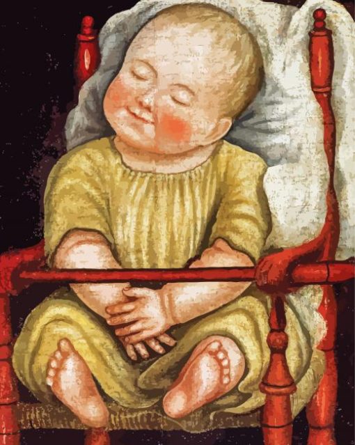 Baby In A Red Chair paint by number