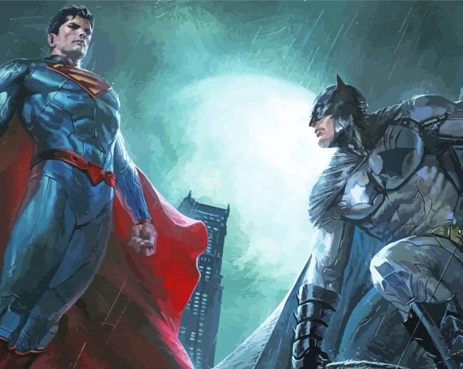 Batman And Superman paint by number