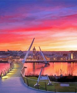 Beautiful Sunset In Londonderry Bridge paint by number