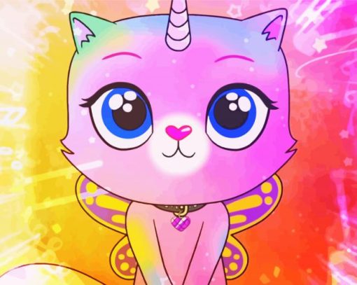 Butterfly Unicorn Cat paint by number