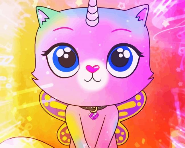 Butterfly Unicorn Cat paint by number