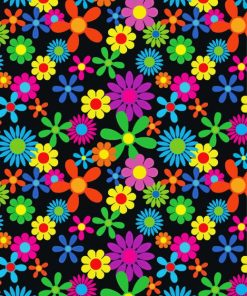 Colorful Hippie Flowers paint by number