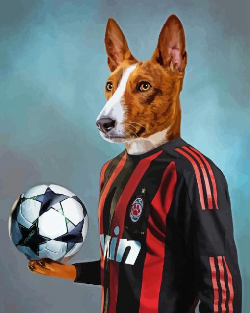 Dog Soccer Player paint by number