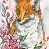 Foxes And Sakura Art paint by number